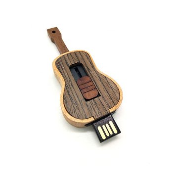 吉他樂器造型木製隨身碟_0